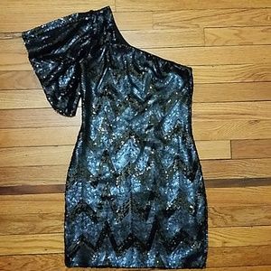 Black and Blue Sequin Party/Cocktail Dress